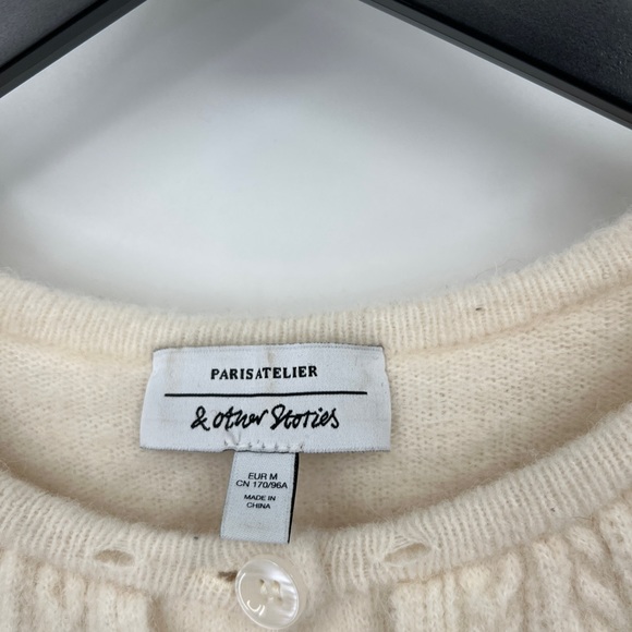 & OTHER STORIES Statement Alpaca/wool BlendCollar Knit Cardigan Size M - Picture 5 of 9